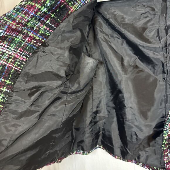 Women’s Multicolored Wool Blend Blazer Size 14 Petite Preowned - Picture 9 of 16